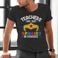 Teachers Are Just Superheroes In Disguise School Women Men Men's V-Neck T-Shirt, gift for family, gift for coworker Teachers Are Just Superheroes In Disguise School Women Men Men's V-Neck T-Shirt, gift for family, gift for coworker