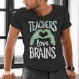 Teachers Love Brains Halloween Costume Trick Treat Zombie Men's V-Neck T-Shirt, gift for family, gift for coworker Teachers Love Brains Halloween Costume Trick Treat Zombie Men's V-Neck T-Shirt, gift for family, gift for coworker