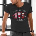 Teachers Valentine Day I Love My Class A Latte Coffee Women Men's V-Neck T-Shirt, gift for family, gift for coworker Teachers Valentine Day I Love My Class A Latte Coffee Women Men's V-Neck T-Shirt, gift for family, gift for coworker