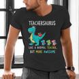 Teachersaurus Like A Normal Teacher But More Awesome Men's V-Neck T-Shirt, gift for family, gift for coworker