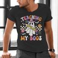 Teaching My Boos Ghost Teacher Cute Groovy Halloween Teacher Men's V-Neck T-Shirt, Groovy Teacher Shirts, gift for family, gift for coworker Teaching My Boos Ghost Teacher Cute Groovy Halloween Teacher Men's V-Neck T-Shirt, Groovy Teacher Shirts, gift for family, gift for coworker
