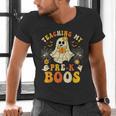 Teaching My Pre-K Boos Crew Teachers Halloween Ghost Men's V-Neck T-Shirt, gift for family, gift for coworker