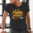 Teaching Is My Superpower Retro Comic Teacher Men's V-Neck T-Shirt, gift for family, gift for coworker Teaching Is My Superpower Retro Comic Teacher Men's V-Neck T-Shirt, gift for family, gift for coworker