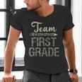 Team First Grade Camo 1st Grade Teacher Camouflage Men's V-Neck T-Shirt, First Grade Teacher Shirts, gift for family, gift for coworker