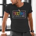 Testing Mode On Testing Day Motivational Teacher Kids Men's V-Neck T-Shirt, gift for family, gift for coworker Testing Mode On Testing Day Motivational Teacher Kids Men's V-Neck T-Shirt, gift for family, gift for coworker