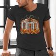 Thanksgiving Book Pumpkin Reading Teachers Fall Lovers Boys Men's V-Neck T-Shirt, gift for family, gift for coworker