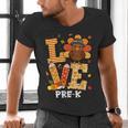 Thanksgiving Love Pre-K Teacher Turkey Autumn Fall For Men Women Girls Kids Men's V-Neck T-Shirt, gift for family, gift for coworker