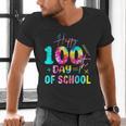 Tie Dye Happy 100th Day Of School Teacher Student 100 Days Men's V-Neck T-Shirt, gift for family, gift for coworker
