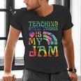 Tie Dye Teaching Social Studies Is My Jam Sunglasses Teacher Men's V-Neck T-Shirt, gift for family, gift for coworker