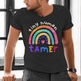 Tiny Human Tamer Watercolor Rainbow Daycare Teacher Men's V-Neck T-Shirt, gift for family, gift for coworker Tiny Human Tamer Watercolor Rainbow Daycare Teacher Men's V-Neck T-Shirt, gift for family, gift for coworker
