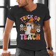 Trick Or Teach Cute Ghost Coffee Pumpkins Halloween Teacher Men's V-Neck T-Shirt, gift for family, gift for coworker Trick Or Teach Cute Ghost Coffee Pumpkins Halloween Teacher Men's V-Neck T-Shirt, gift for family, gift for coworker