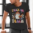 Trick Or Teach Ghost Teacher School Halloween Men Women Men's V-Neck T-Shirt, gift for family, gift for coworker