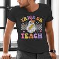 Trick Or Teach Groovy Halloween Teachers Men's V-Neck T-Shirt, gift for family, gift for coworker Trick Or Teach Groovy Halloween Teachers Men's V-Neck T-Shirt, gift for family, gift for coworker