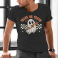 Trick Or Teach Groovy Retro Ghost Halloween Teacher Kids Men's V-Neck T-Shirt, Groovy Teacher Shirts, gift for family, gift for coworker Trick Or Teach Groovy Retro Ghost Halloween Teacher Kids Men's V-Neck T-Shirt, Groovy Teacher Shirts, gift for family, gift for coworker