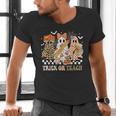 Trick Or Teach Groovy Teacher Halloween Floral Ghost Men's V-Neck T-Shirt, Groovy Teacher Shirts, gift for family, gift for coworker Trick Or Teach Groovy Teacher Halloween Floral Ghost Men's V-Neck T-Shirt, Groovy Teacher Shirts, gift for family, gift for coworker