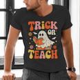 Trick Or Teach Halloween Shirt For Teacher Kids Floral Ghost Men's V-Neck T-Shirt, gift for family, gift for coworker Trick Or Teach Halloween Shirt For Teacher Kids Floral Ghost Men's V-Neck T-Shirt, gift for family, gift for coworker