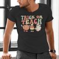 Trick Or Teach Pumpkin Candy Corn Ghost Halloween Teacher Men's V-Neck T-Shirt, gift for family, gift for coworker Trick Or Teach Pumpkin Candy Corn Ghost Halloween Teacher Men's V-Neck T-Shirt, gift for family, gift for coworker
