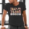 Trick Or Teach With Symbols Special Education Teacher Spooky Men's V-Neck T-Shirt, gift for family, gift for coworker Trick Or Teach With Symbols Special Education Teacher Spooky Men's V-Neck T-Shirt, gift for family, gift for coworker