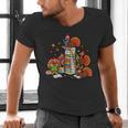 Turkey Reading Books Fall Thanksgiving Teacher Librarian Men's V-Neck T-Shirt, gift for family, gift for coworker