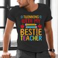 Twinning With My Bestie Teacher Boy Spirit Week Twin Day Men's V-Neck T-Shirt, gift for family, gift for coworker Twinning With My Bestie Teacher Boy Spirit Week Twin Day Men's V-Neck T-Shirt, gift for family, gift for coworker