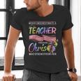Never Underestimate A Teacher Does All Things Through Christ For Men Women Men's V-Neck T-Shirt, gift for family, gift for coworker Never Underestimate A Teacher Does All Things Through Christ For Men Women Men's V-Neck T-Shirt, gift for family, gift for coworker