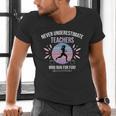 Never Underestimate Teachers Who Runs For Fun Men's V-Neck T-Shirt, gift for family, gift for coworker