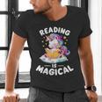 Unicorn Teacher Reading Is Magical Book Men's V-Neck T-Shirt, gift for family, gift for coworker Unicorn Teacher Reading Is Magical Book Men's V-Neck T-Shirt, gift for family, gift for coworker