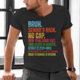 Vintage Bruh We Back No Cap Bruh We'Re Back Student Teacher Men's V-Neck T-Shirt, gift for family, gift for coworker