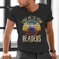 Vintage Take Me To Your Readers English Teacher Alien Space Men Women Men's V-Neck T-Shirt, English Teacher Shirts, gift for family, gift for coworker