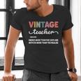 Vintage Teacher Knows More Than She Says Outfit Definition Men's V-Neck T-Shirt, gift for family, gift for coworker