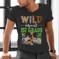 Wild About 1st Grade Teacher Student First Grade Zoo Safari Men's V-Neck T-Shirt, First Grade Teacher Shirts, gift for family, gift for coworker Wild About 1st Grade Teacher Student First Grade Zoo Safari Men's V-Neck T-Shirt, First Grade Teacher Shirts, gift for family, gift for coworker