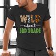 Wild About 3rd Grade Teacher Student Third Grade Zoo Safari Men Women Girls Kids Men's V-Neck T-Shirt, gift for family, gift for coworker