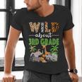 Wild About 3rd Grade Teacher Student Third Grade Zoo Safari Men's V-Neck T-Shirt, gift for family, gift for coworker