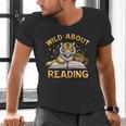 Wild About Reading Tiger For Teachers & Students Men's V-Neck T-Shirt, gift for family, gift for coworker Wild About Reading Tiger For Teachers & Students Men's V-Neck T-Shirt, gift for family, gift for coworker