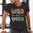 Wild About Speech SLP Leopard Teacher Back To School Kids Men's V-Neck T-Shirt, gift for family, gift for coworker
