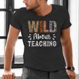 Wild About Teaching Teacher Lover Animals Leopard Zebra Men's V-Neck T-Shirt, gift for family, gift for coworker Wild About Teaching Teacher Lover Animals Leopard Zebra Men's V-Neck T-Shirt, gift for family, gift for coworker