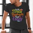 Will Trade Students For Candy Teacher Halloween Costume Men's V-Neck T-Shirt, gift for family, gift for coworker