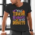 Will Trade Students For Donuts Halloween Teacher Men's V-Neck T-Shirt, gift for family, gift for coworker