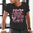 Women Teacher In Progress Coquette Pink Bow Future Teacher Men's V-Neck T-Shirt, Future Teacher Shirts, gift for family, gift for coworker Women Teacher In Progress Coquette Pink Bow Future Teacher Men's V-Neck T-Shirt, Future Teacher Shirts, gift for family, gift for coworker