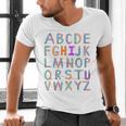 Back To School Kindergarten Alphabet ABC Teacher Women Kids Men's V-Neck T-Shirt, gift for family, gift for coworker Back To School Kindergarten Alphabet ABC Teacher Women Kids Men's V-Neck T-Shirt, gift for family, gift for coworker
