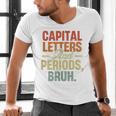 Capital Letters And Periods Bruh Teacher Grammar Kids Men's V-Neck T-Shirt, gift for family, gift for coworker Capital Letters And Periods Bruh Teacher Grammar Kids Men's V-Neck T-Shirt, gift for family, gift for coworker