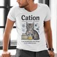 Cation Shirt Cat Science Chemistry Teacher Chemist Pun Men's V-Neck T-Shirt, Science Teacher Shirts, gift for family, gift for coworker