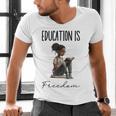Education Is Freedom Teacher Books Black History Month Men's V-Neck T-Shirt, History Teacher Shirts, gift for family, gift for coworker Education Is Freedom Teacher Books Black History Month Men's V-Neck T-Shirt, History Teacher Shirts, gift for family, gift for coworker