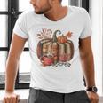 Fall Book Pumpkin Retro Reading Halloween Teacher Men's V-Neck T-Shirt, gift for family, gift for coworker
