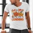 Fall In Love With Learning Thanksgiving Teacher Student Kids Men's V-Neck T-Shirt, gift for family, gift for coworker