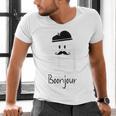 French Teacher Halloween Bonjour Ghost Men's V-Neck T-Shirt, gift for family, gift for coworker French Teacher Halloween Bonjour Ghost Men's V-Neck T-Shirt, gift for family, gift for coworker
