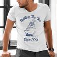 Fun 4th Of July Spilling The Tea Since 1773 History Teacher Men's V-Neck T-Shirt, History Teacher Shirts, gift for family, gift for coworker