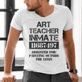 Halloween Art Teacher Prisoner Costume Men's V-Neck T-Shirt, gift for family, gift for coworker Halloween Art Teacher Prisoner Costume Men's V-Neck T-Shirt, gift for family, gift for coworker
