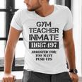 Halloween Gym Teacher Prisoner Costume Men's V-Neck T-Shirt, gift for family, gift for coworker Halloween Gym Teacher Prisoner Costume Men's V-Neck T-Shirt, gift for family, gift for coworker