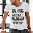 Halloween History Teacher Prisoner Costume Men's V-Neck T-Shirt, History Teacher Shirts, gift for family, gift for coworker